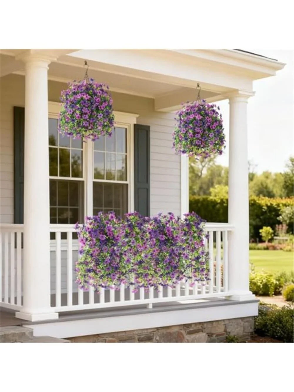 Artificial Hanging Flowers Outdoors Faux Silk Daisies UV Resistant Gardens Decor